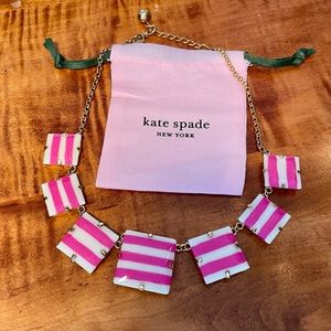 Kate Spade Geometric Resin Pink and White Statement Necklace